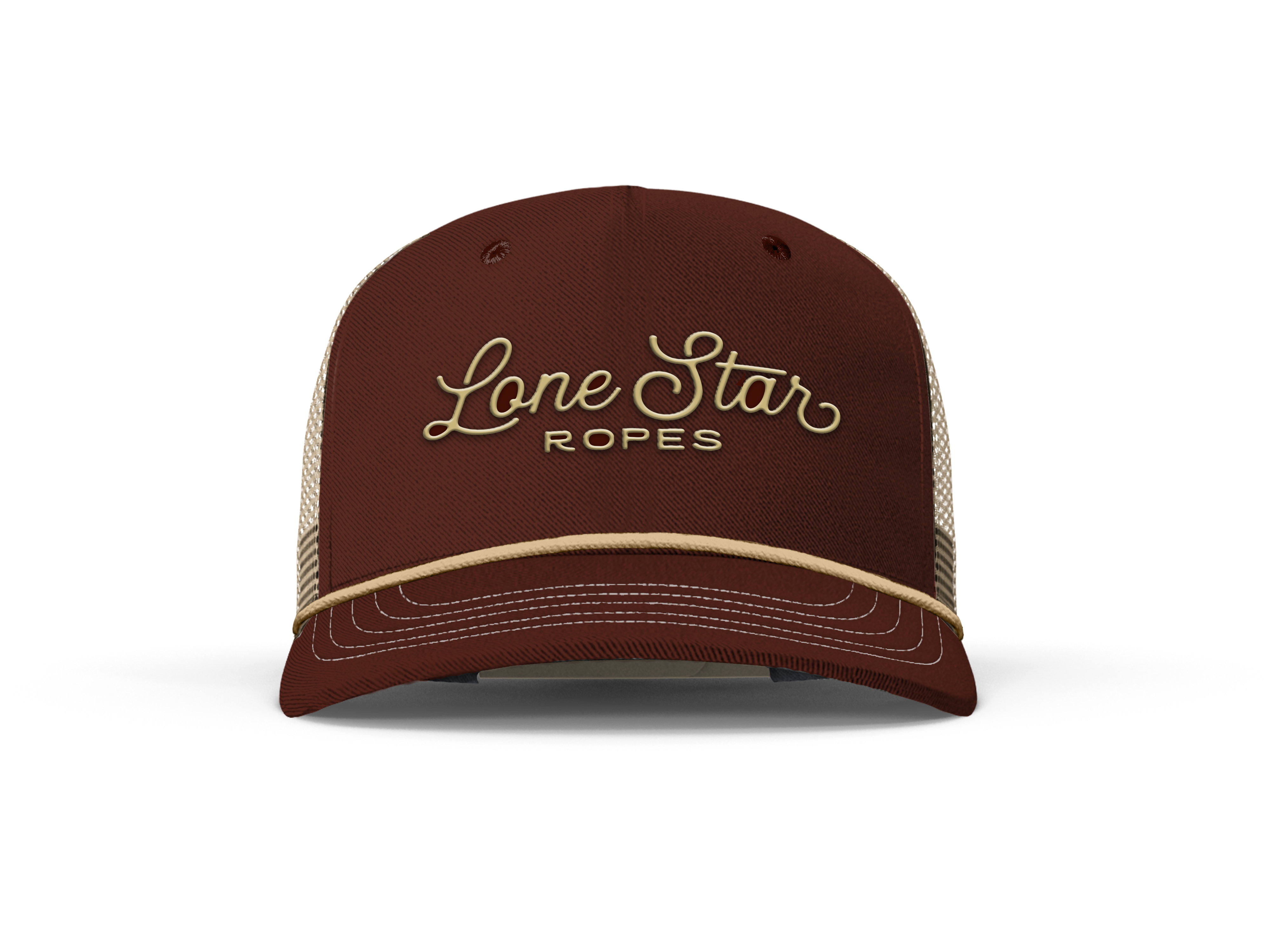 Lone Star Ropes Script Trucker Cap - Maroon/Tan