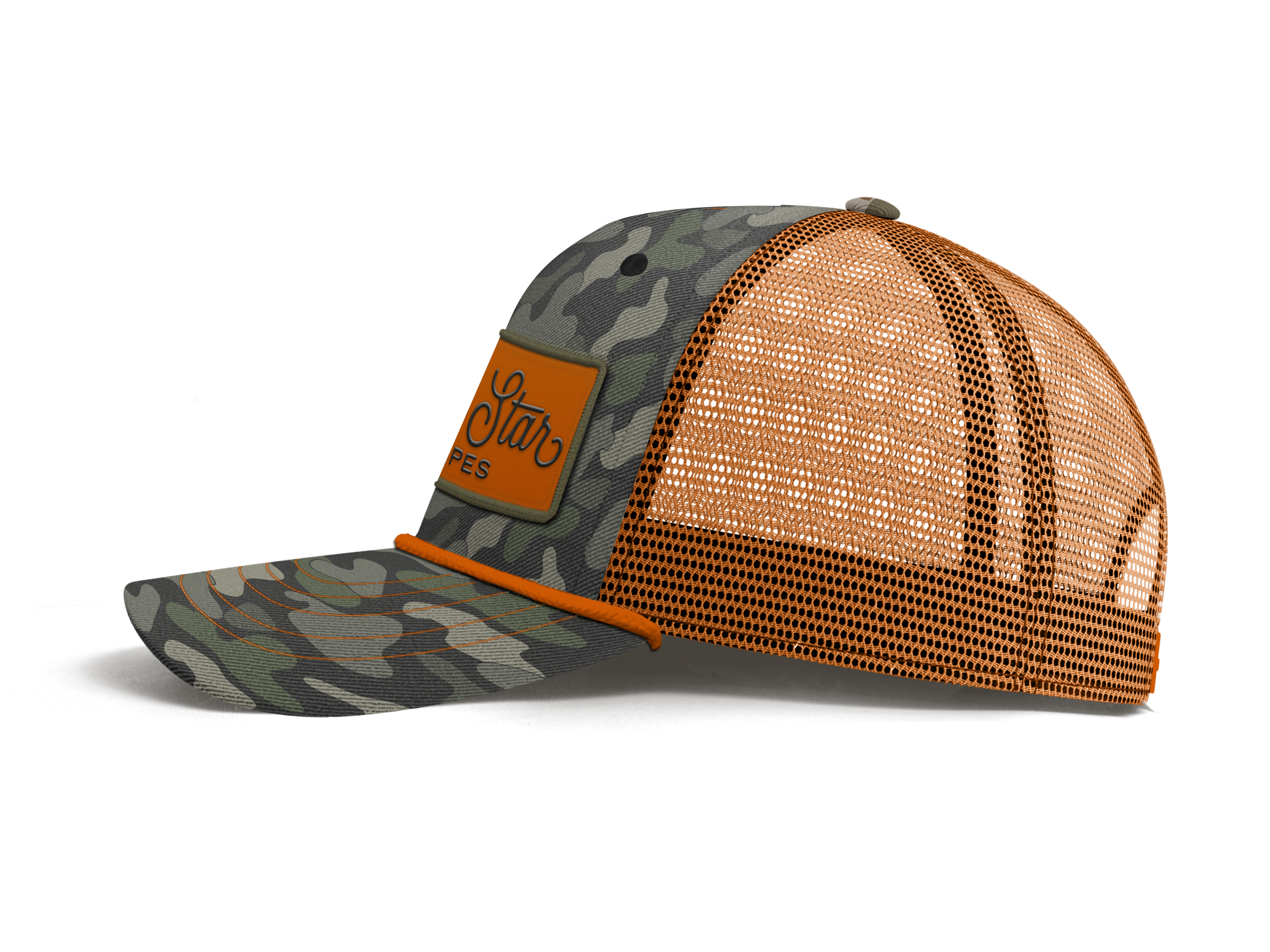 Lone Star Ropes Script Trucker Cap - Dark Duck Camo