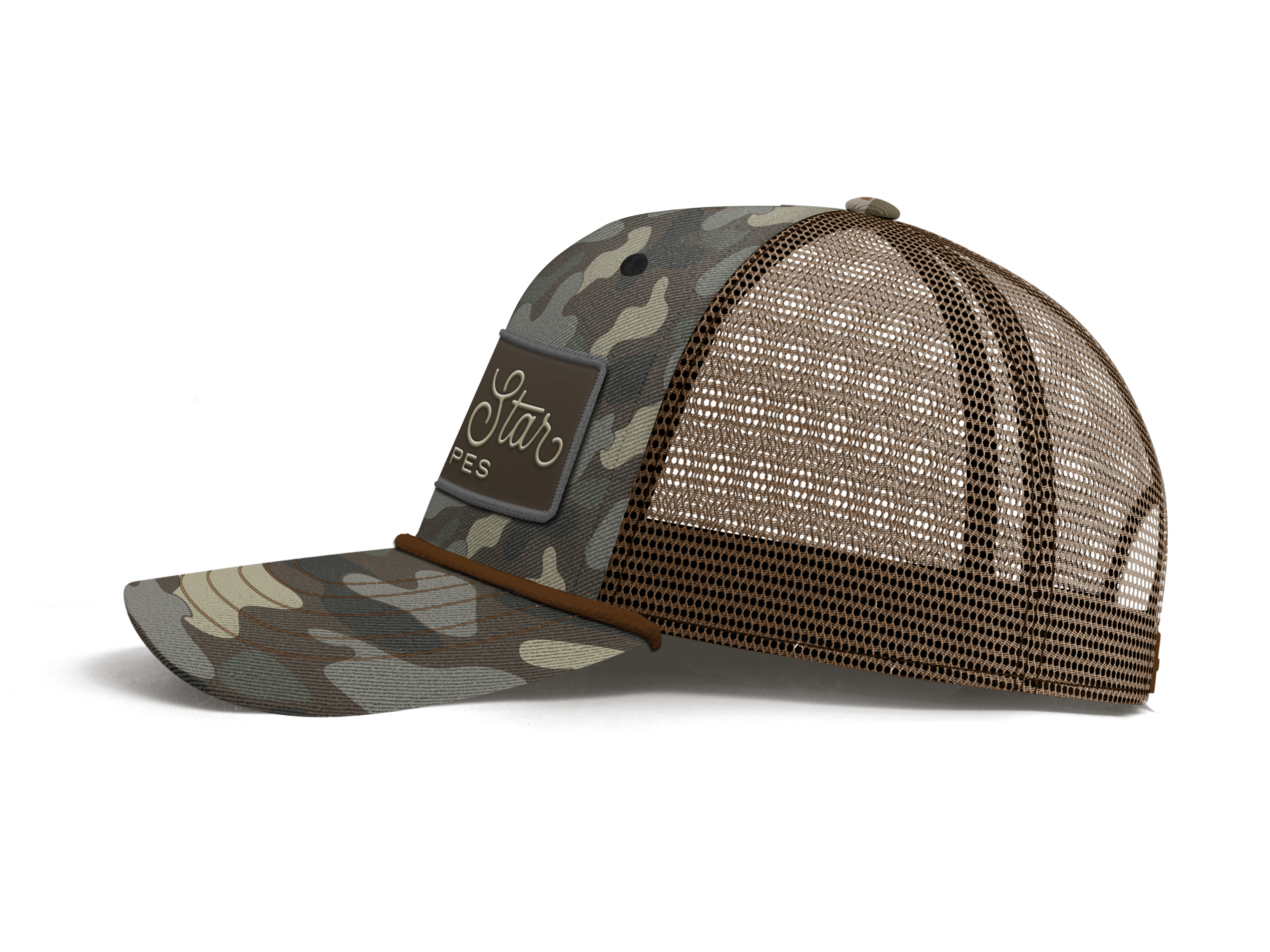 Lone Star Ropes Script Trucker Cap - Canyon Camo