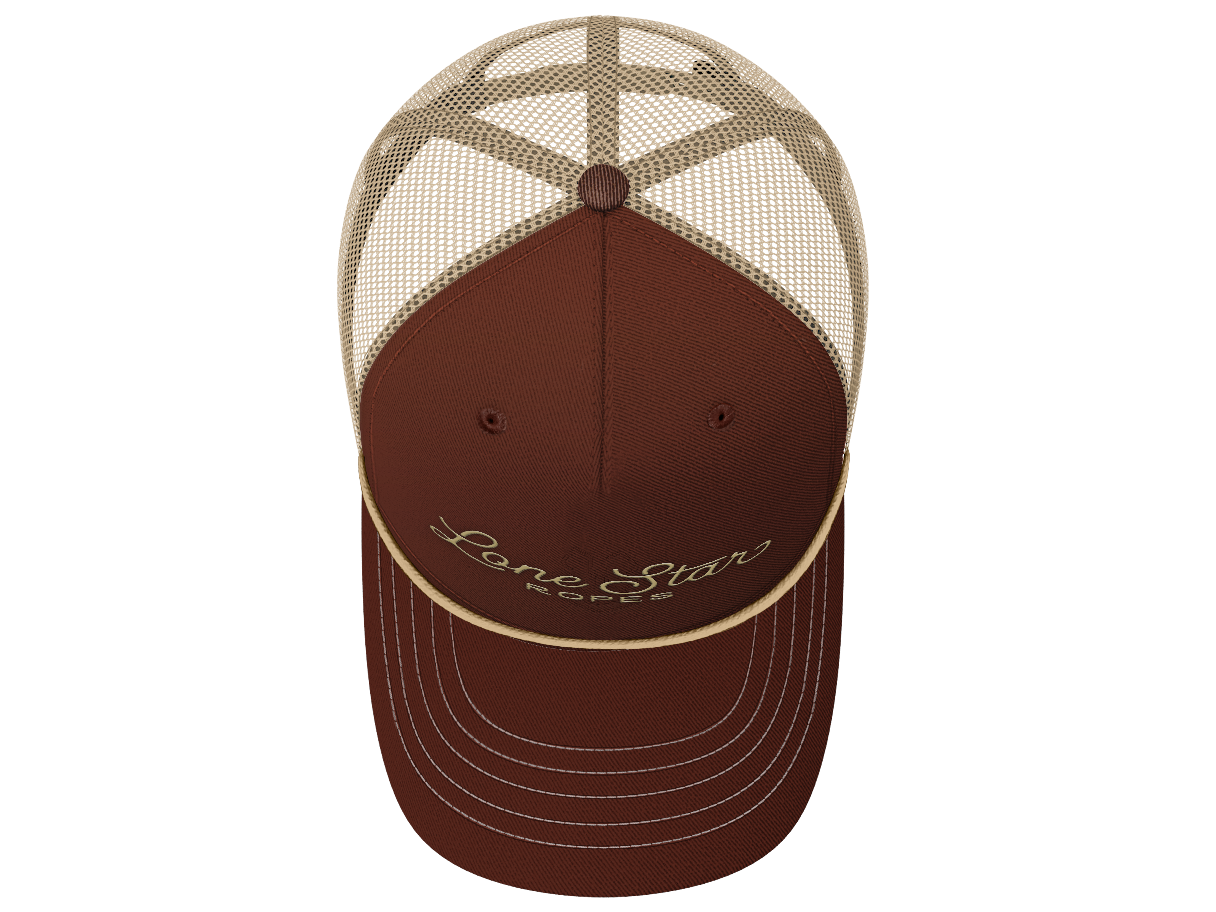 Lone Star Ropes Script Trucker Cap - Maroon/Tan