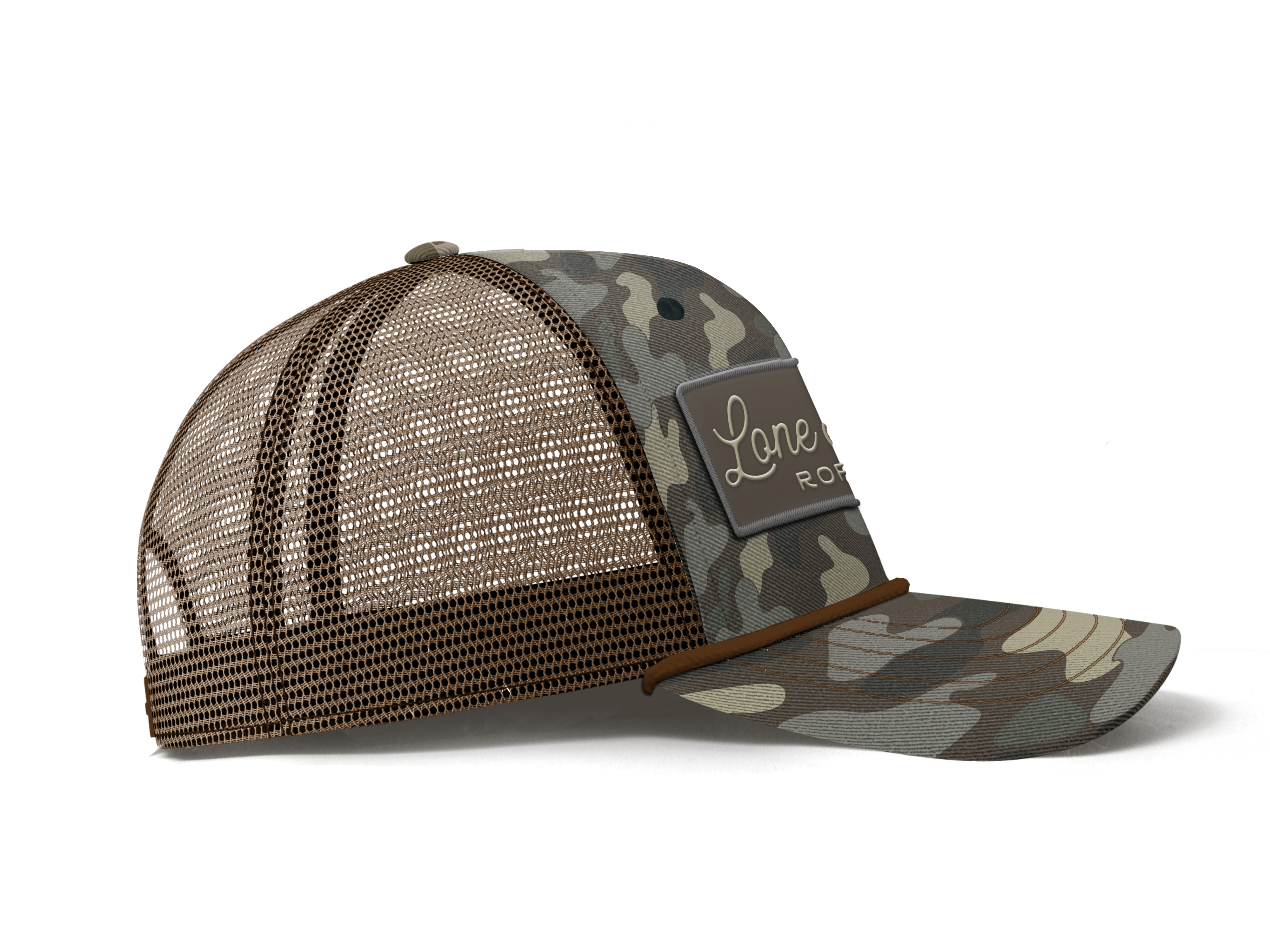 Lone Star Ropes Script Trucker Cap - Canyon Camo