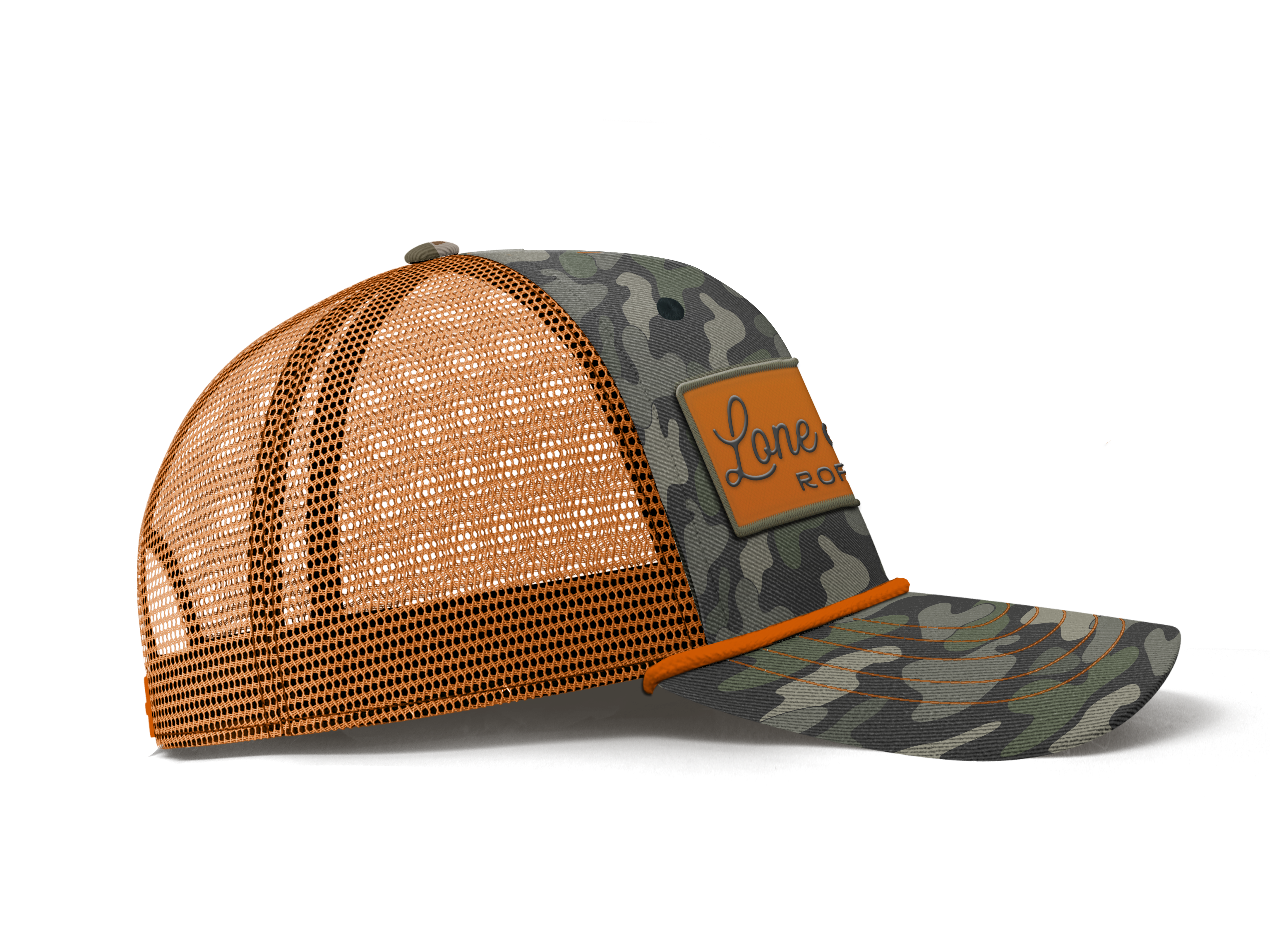 Lone Star Ropes Script Trucker Cap - Dark Duck Camo