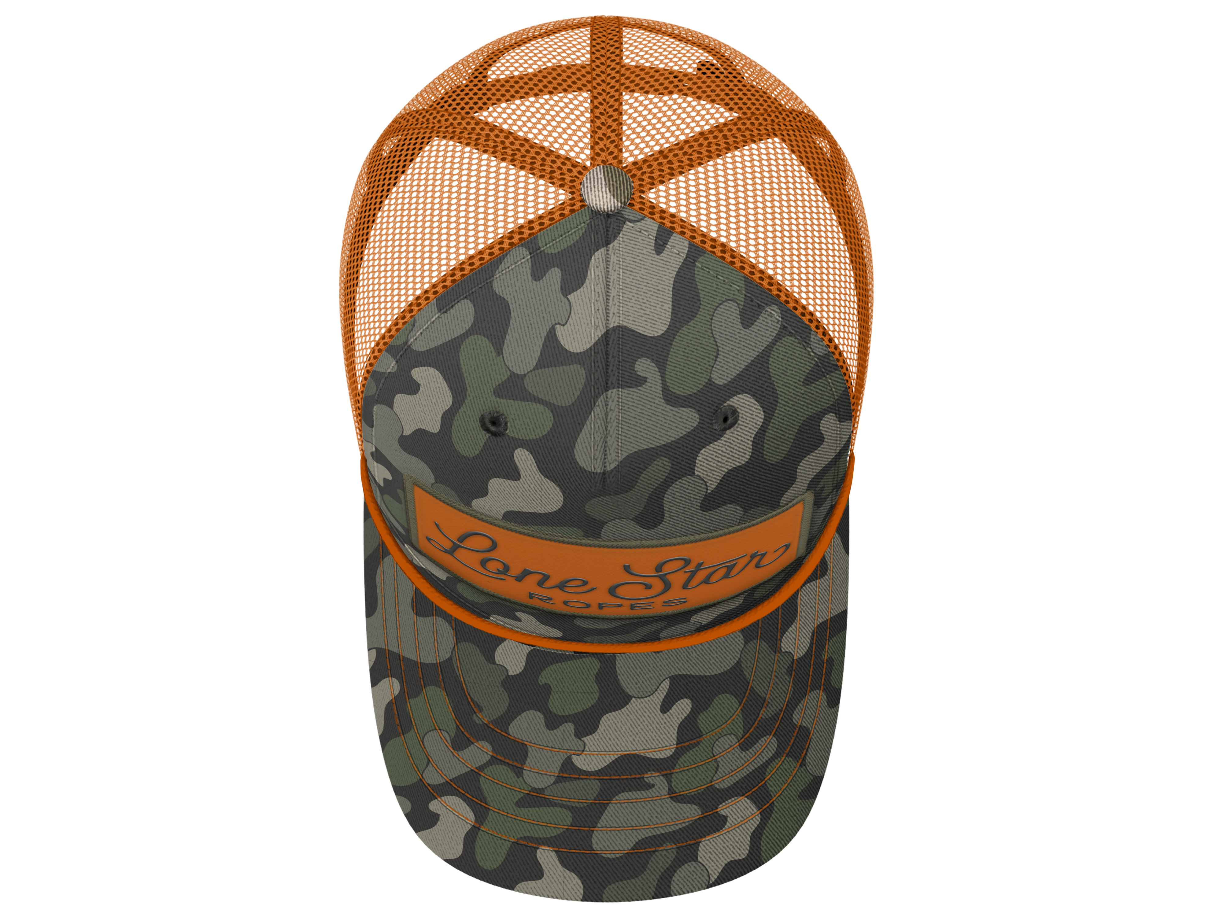 Lone Star Ropes Script Trucker Cap - Dark Duck Camo