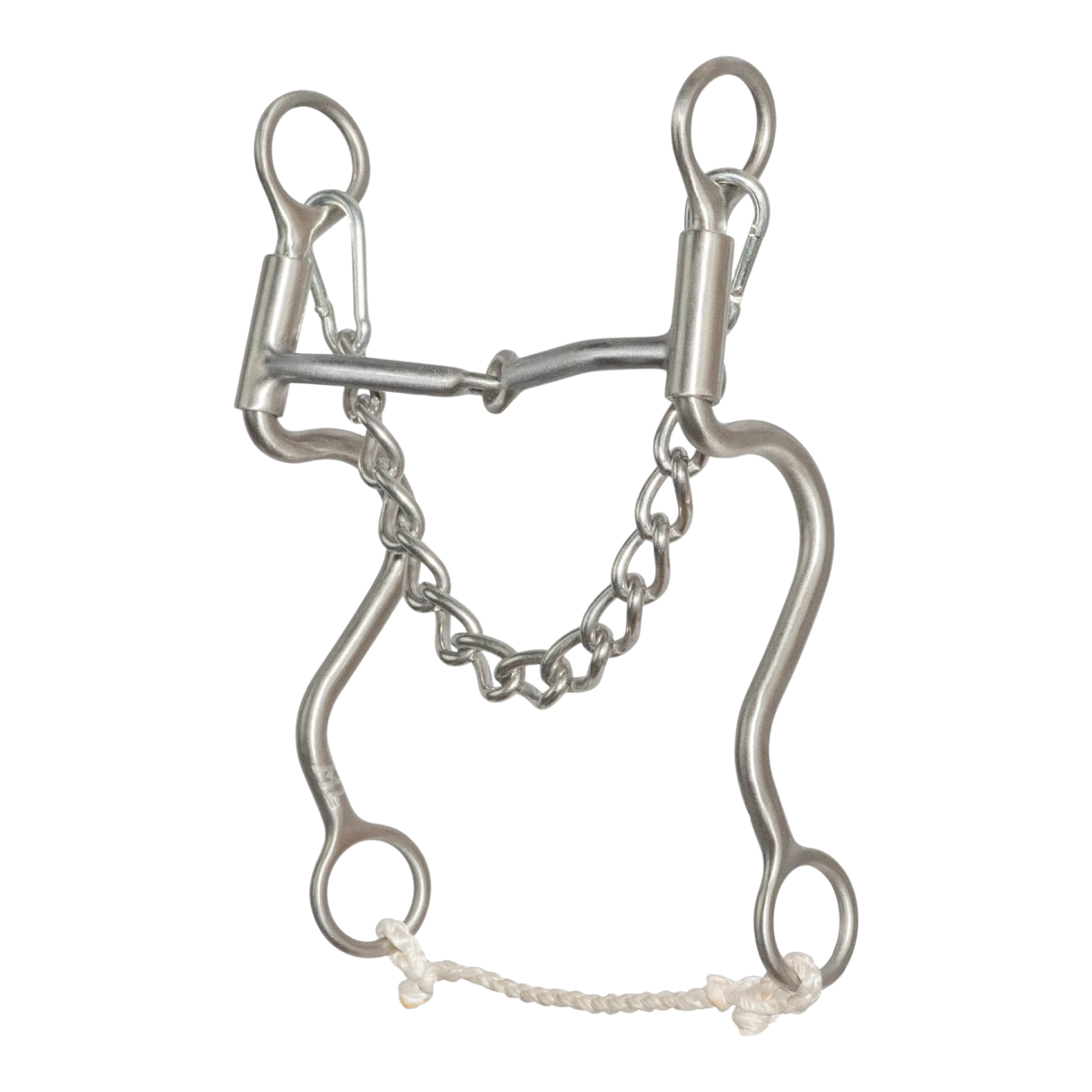 Lone Star Ropes Walt Woodard collection thin shank snaffle bit with sweet iron mouthpiece and rope slobber bar