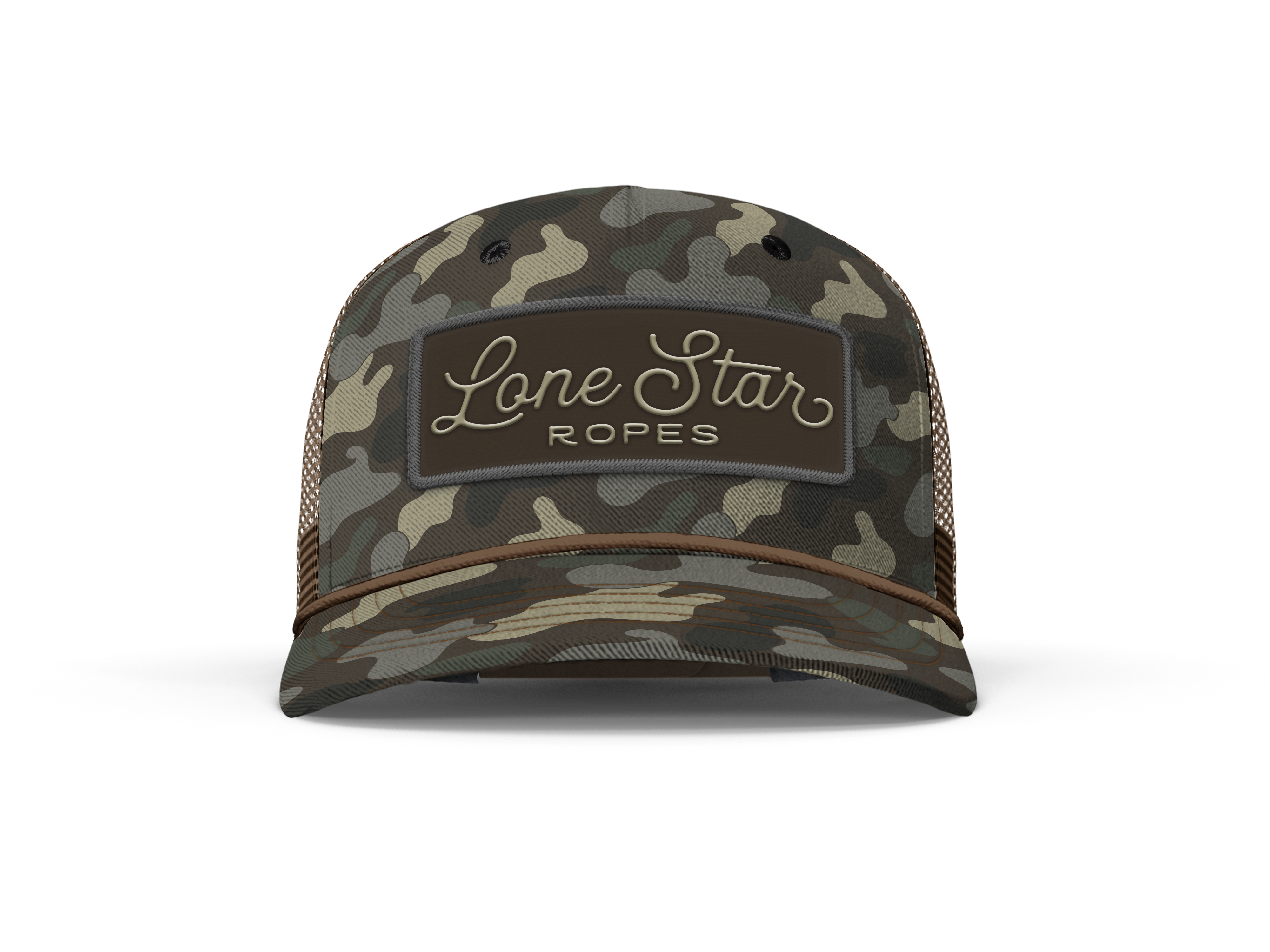 Lone Star Ropes Script Trucker Cap - Canyon Camo