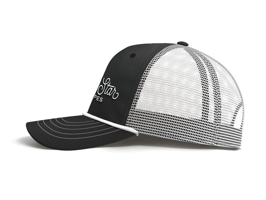 Lone Star Ropes Script Trucker Cap - Black/White