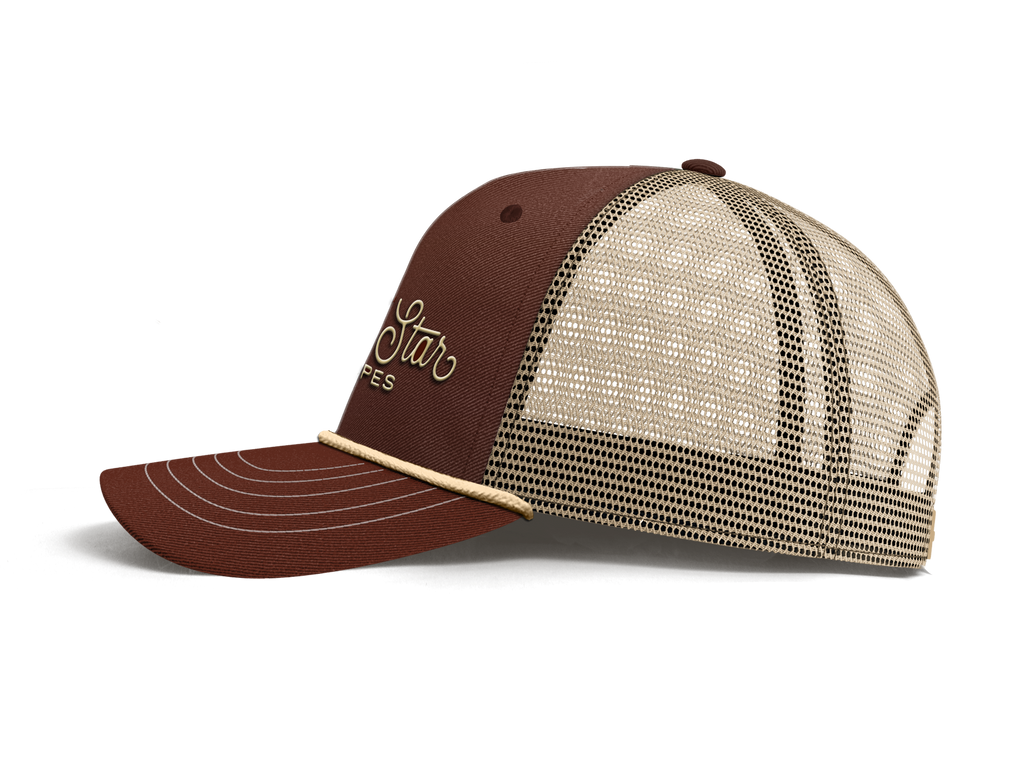 Lone Star Ropes Script Trucker Cap - Maroon/Tan