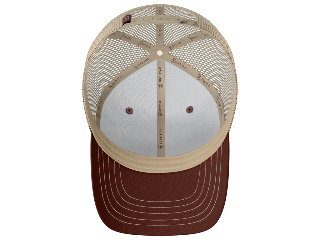 Lone Star Ropes Script Trucker Cap - Maroon/Tan