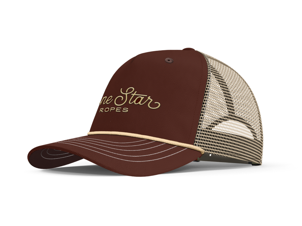 Lone Star Ropes Script Trucker Cap - Maroon/Tan