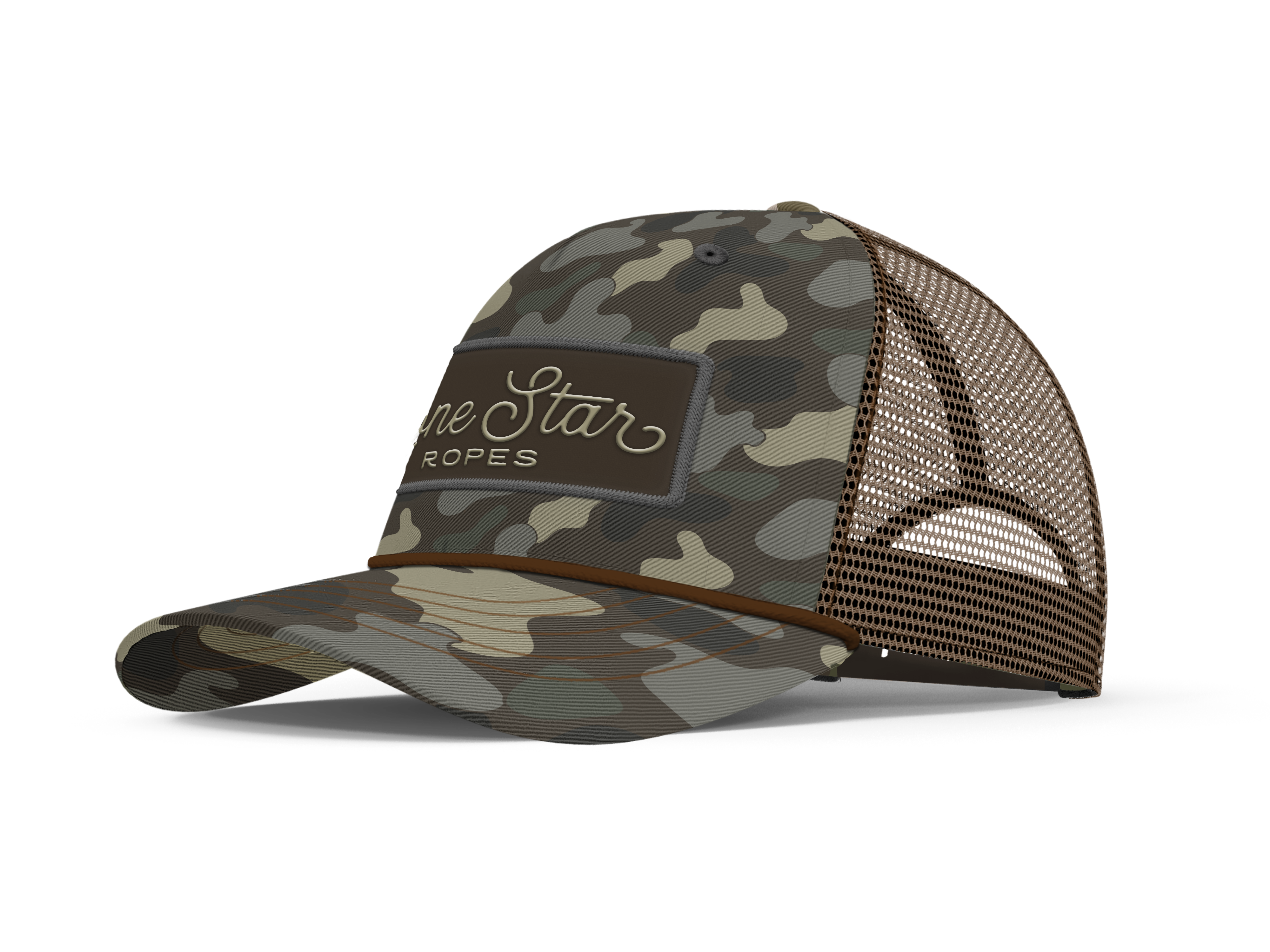 Lone Star Ropes Script Trucker Cap - Canyon Camo