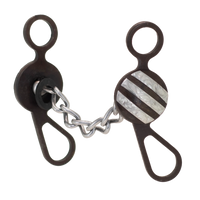 Lone Star Ropes Tyler Magnus short shank horse bit with sweet iron chain mouthpiece and engraved concho detailing.