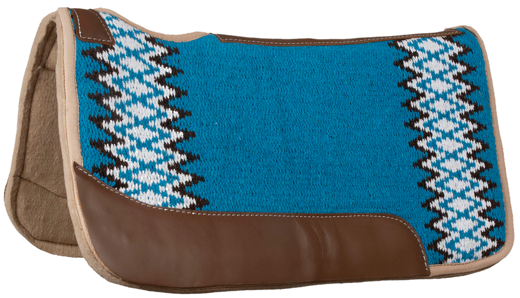 CONTOURED 3/4″ FELT SADDLE PAD – TURQUOISE NAVAJO